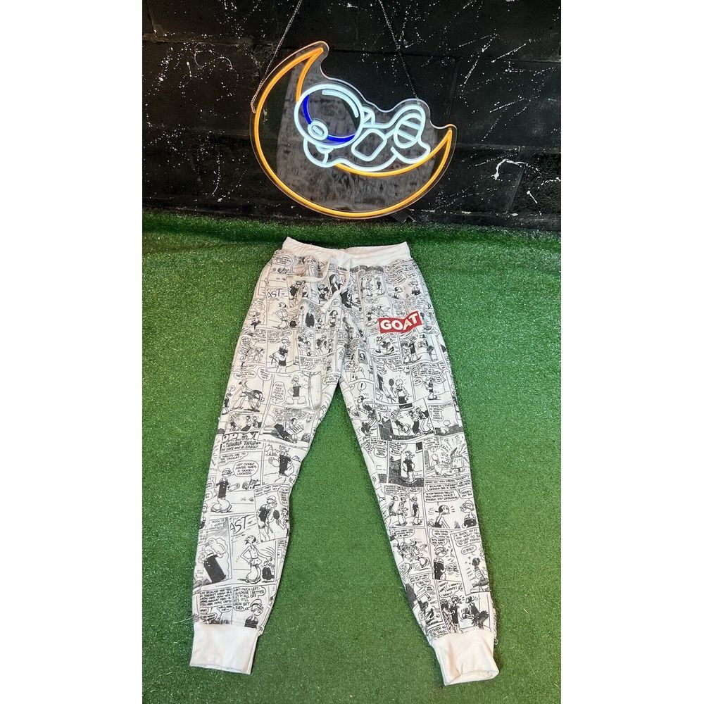 Phat Farm Goat Newspaper Print AOP Sweatpants Joggers Men's‎ Size Medium